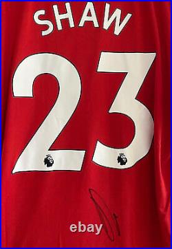 Signed LUKE SHAW Manchester United 22/23 Home Shirt PROOF Man Utd U England