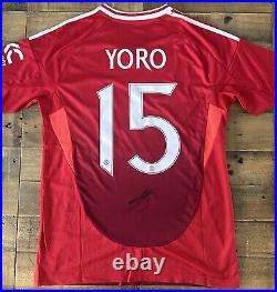 Signed Leny Yoro Manchester United 24/25 Home Shirt Proof France