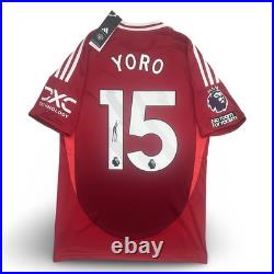 Signed Leny Yoro Official Manchester United Fc Football Shirt 2024/25 PROOF/COA Signed Leny Yoro Official Manchester United Fc Football Shirt 2024/25 PROOF/COA