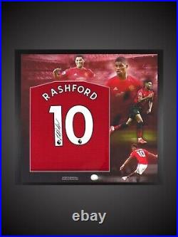 Signed MARCUS RASHFORD Manchester United Shirt In A Montage Frame COA £299