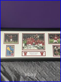 Signed Manchester United, 1999 Champions League Winners, Ole & Teddy. (frame)