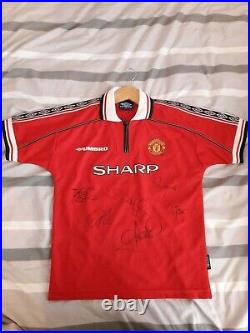 Signed Manchester United 1999 football shirt