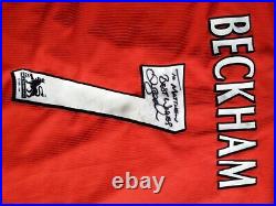 Signed Manchester United 1999 signed home boys jersey