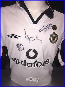 Signed Manchester United 2001 Rare Retro Away Shirt Giggs Scholes Van Nistelrooy