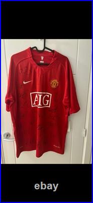 Signed Manchester United 2008 Shirt, Entire Squad