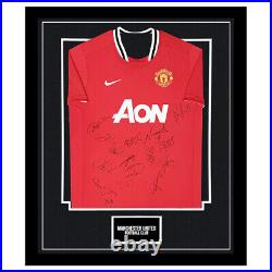 Signed Manchester United Football Club Framed Shirt Premier League Squad +COA