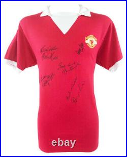 Signed Manchester United Holy Trinity Shirt Best, Charlton, Law. +COA