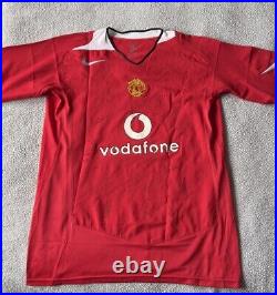 Signed Manchester United Home Shirt 2004-06 XL Men's Nike Shirt, Signed by Team