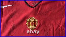 Signed Manchester United Home Shirt 2004-06 XL Men's Nike Shirt, Signed by Team