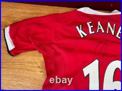 Signed Manchester United Keane No. 16 Believed To Be A Player Issue Shirt No COA
