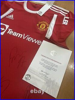 Signed Manchester United shirt 21/22 Season #Maguire #Shaw #Sancho #Varane #Shaw