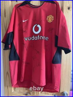 Signed Original Authentic 2002 Manchester United Football Shirt Red Signed Original Authentic 2002 Manchester United Football Shirt Red