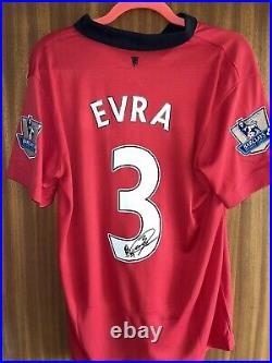 Signed Patrice Evra Manchester United Shirt With Coa Premier League Retired