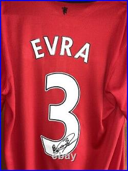 Signed Patrice Evra Manchester United Shirt With Coa Premier League Retired