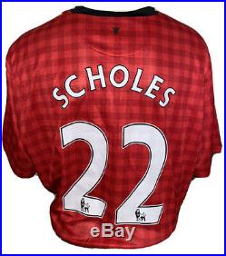 Signed Paul Scholes Rare 22 Manchester United Home Shirt England