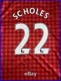 Signed Paul Scholes Rare 22 Manchester United Home Shirt England