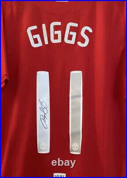 Signed RYAN GIGGS MANCHESTER UNITED SHIRT 2008 Shirt PROOF Man Utd 08
