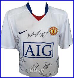 Signed Rare Manchester United 2008 09 Away Shirt Rooney Fletcher Scholes Giggs