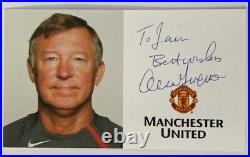 Signed Sir Alex Ferguson Official Club Card Manchester United COA Autograph