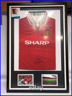 Signed and framed, genuine Eric Cantona Manchester United shirt, mint condition