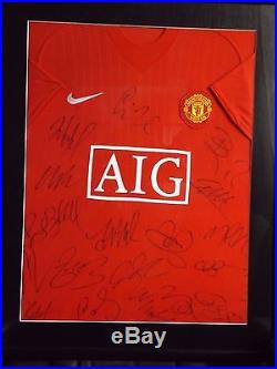 Signed and framed manchester united shirt 2008 CHAMPIONS LEAGUE FINAL