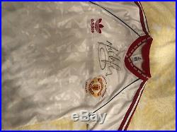 Signed by Mark Hughes Rare Adidas Manchester United Shirt Mens ECWC Final 1991