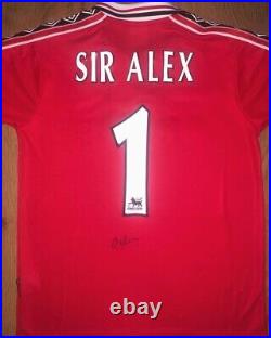 Sir Alex Ferguson Signed 98/99 Manchester United Shirt With Photo Proof