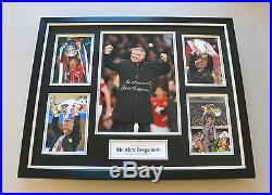 Sir Alex Ferguson Signed Photo Large Framed Manchester United Autograph Display