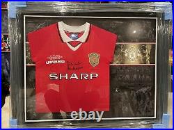 Sir Alex Ferguson signed Manchester United 1999 treble shirt