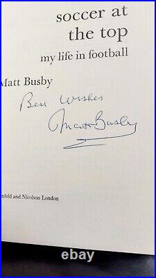 Sir Matt Busby Hand Signed Book. Manchester United. Liverpool Fc. Coa