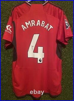 Sofyan Amrabat Signed Manchester United 23/24 SeasonShirt Comes with a COA