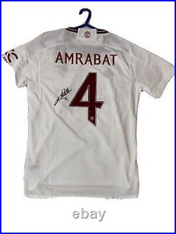 Sofyan Amrabat Signed Manchester United Away Shirt Exact Photo Proof 1