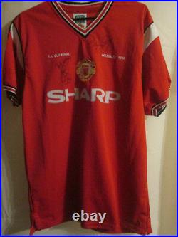 Solskjaer Giggs Signed Manchester United Home Football Shirt with COA /3469