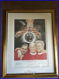 Sorcerers 3 Apprentices Best Law Charlton Manchester United signed print