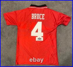 Steve Bruce Signed Manchester United Shirt Legend Autograph Man Utd Signature