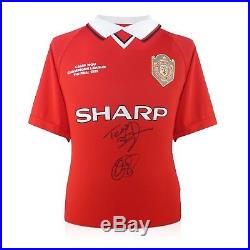 Teddy Sheringham & Ole Gunnar Solskjaer Signed Manchester United 99 Shirt COA