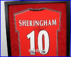 Teddy Sheringham Signed & FRAMED Shirt Manchester United AFTAL COA