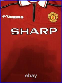 Teddy Sheringham signed Manchester United Jersey 1999