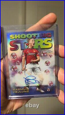 Topps Chrome 23/24, Højlund, signed, shooting stars feature cards /99 wonderkids