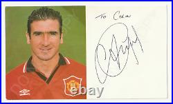 V. Rare! Eric Cantona Hand Signed Manchester United Official Club Card Autograph V. Rare! Eric Cantona Hand Signed Manchester United Official Club Card Autograph