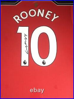 WAYNE ROONEY FRAMED MANCHESTER UNITED FC Signed Shirt Premier League COA