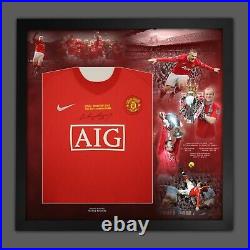 WAYNE ROONEY SIGNED AND DELUXE FRAMED MANCHESTER UNITED SHIRT With Coa £199