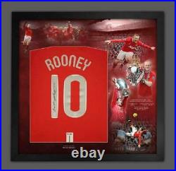 WAYNE ROONEY signed Manchester United 2008 Champions League shirt montage frame