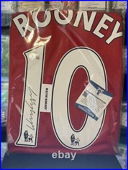Wayne Rooney Autographed Manchester United Red Adidas XL Jersey Beckett BAS