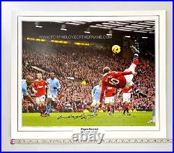 Wayne Rooney Hand Signed Football Soccer Manchester United Poster & AFTAL COA