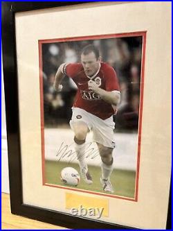 Wayne Rooney Hand Signed Framed Manchester United Print With COA