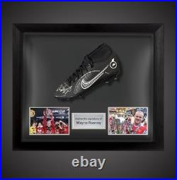 Wayne Rooney Signed Football Boot Manchester United In A Dome Frame £259