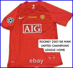 Wayne Rooney Signed Manchester United 2007-2008 Jersey Beckett Coa