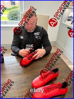 Wayne Rooney Signed Manchester United Boot Private Signing Signed 28/4/22 £100