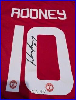 Wayne Rooney Signed Manchester United Shirt Printed Autograph